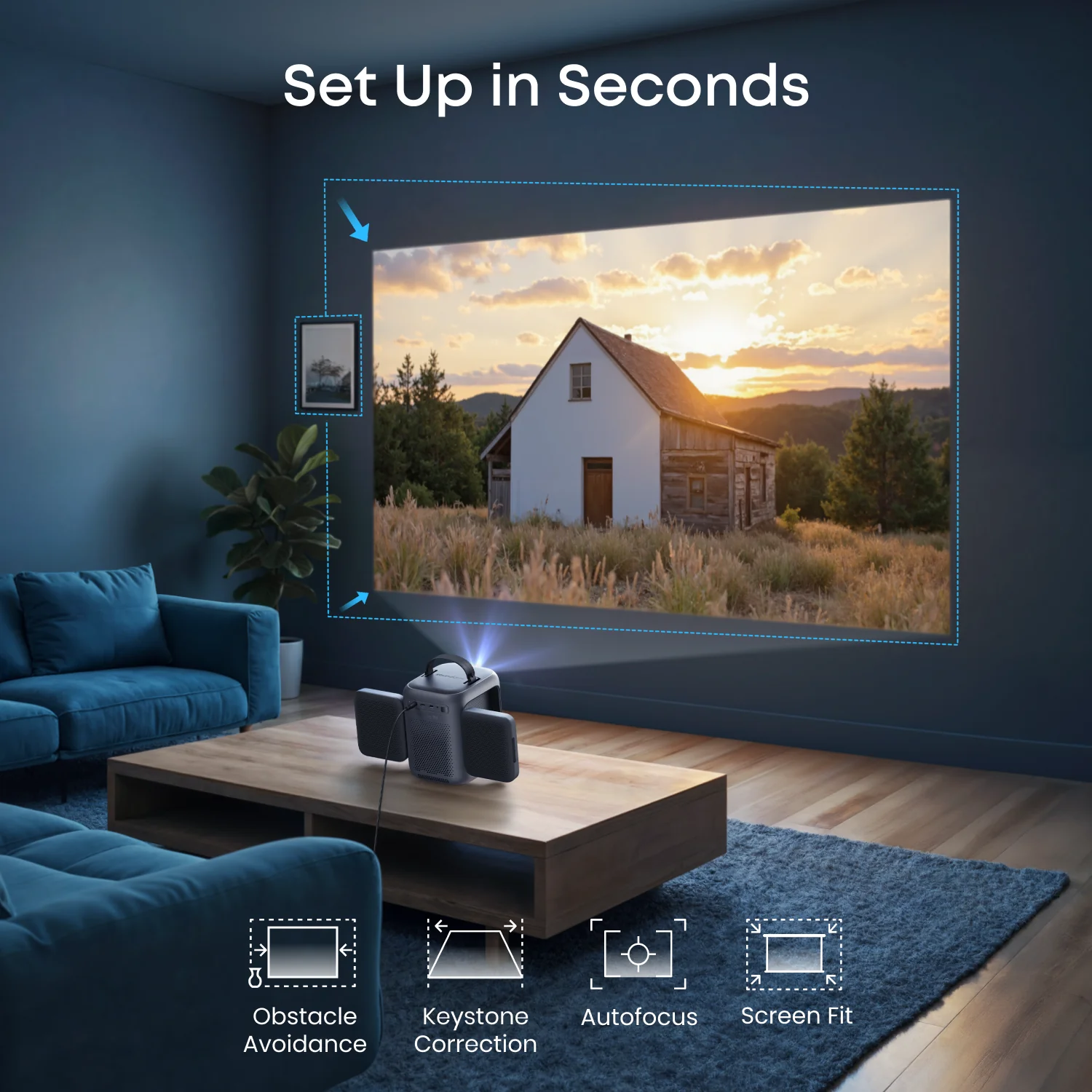 soundcore Nebula P1i | World's First Smart Portable Projector with Flippable Speakers - Image 5